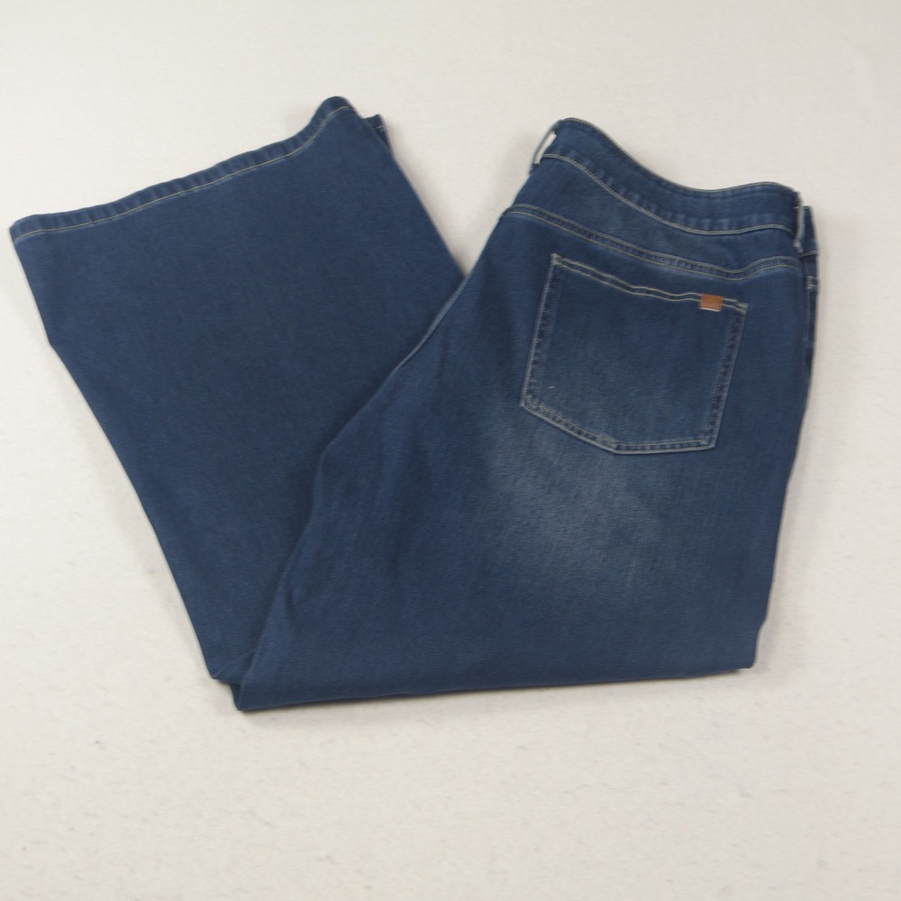 Halara Flex Denim Wide Leg Pants Women XL Blue NEW High Waisted Stretch Pull On - Picture 9 of 9